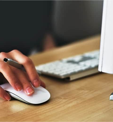 person clicking mouse