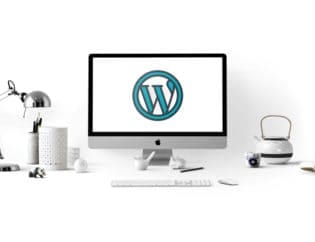 Wordpress Logo on Mac screen