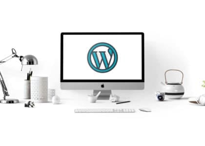 Wordpress Logo on Mac screen