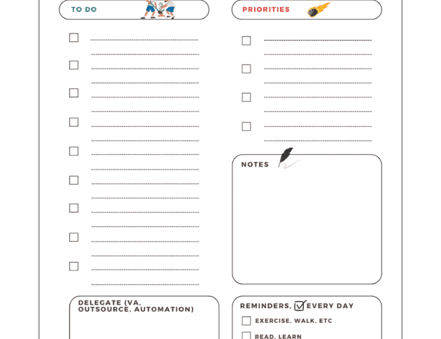 80 20 daily planner and to do list