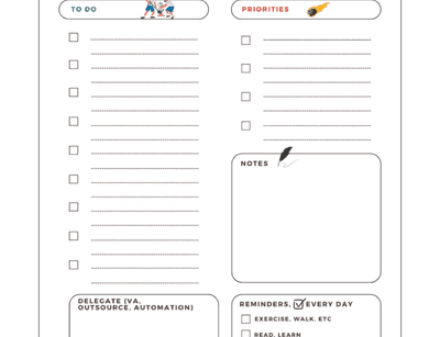 80 20 daily planner and to do list