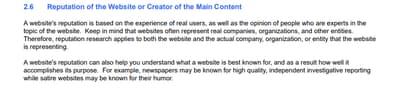 Website Reputation