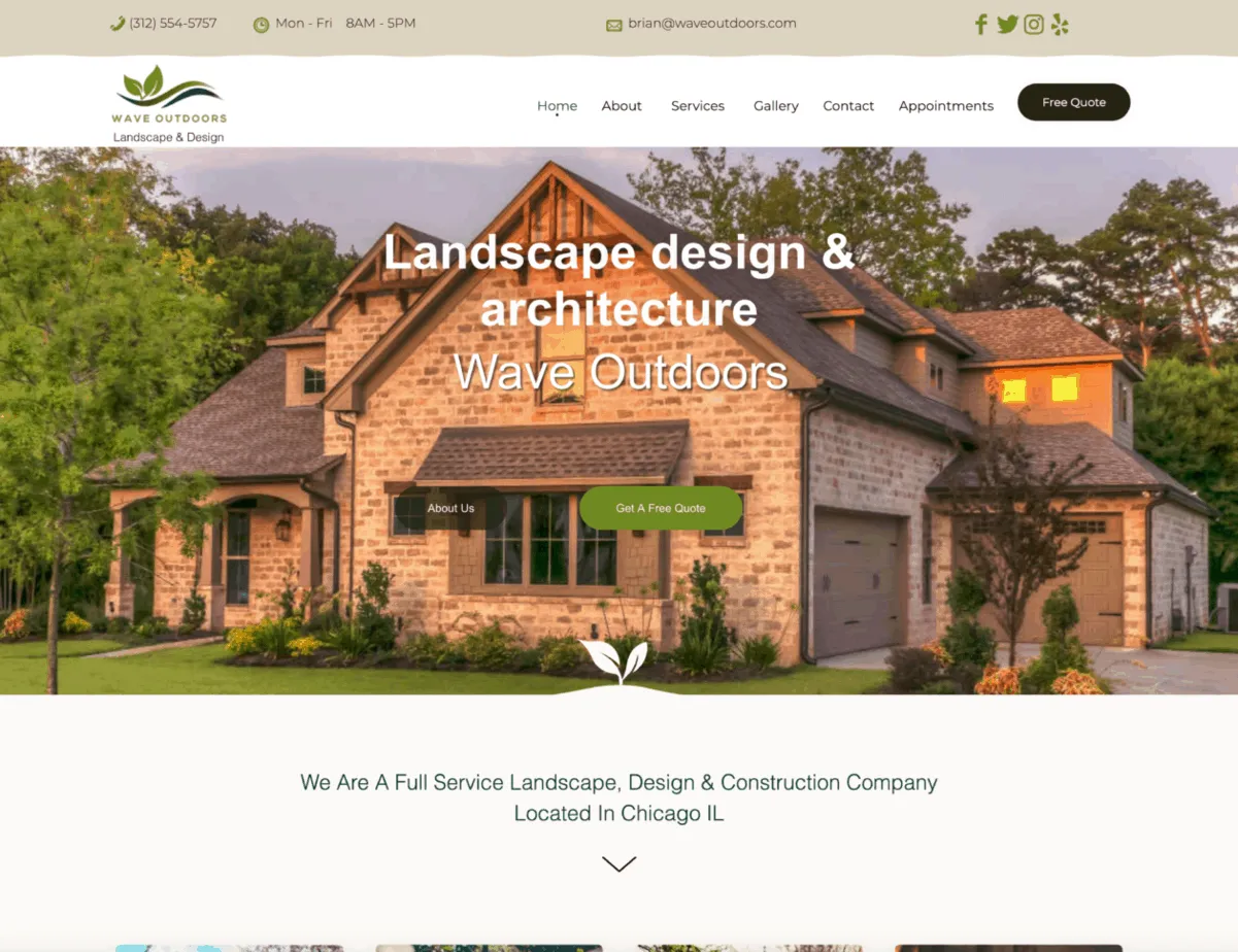 chicago landscaping web design