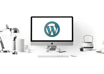 Wordpress Logo on Mac screen