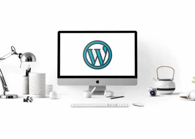 Wordpress Logo on Mac screen