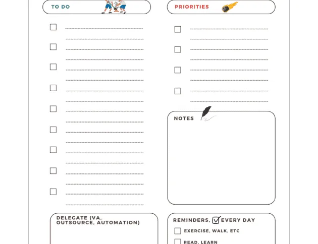 80 20 daily planner and to do list